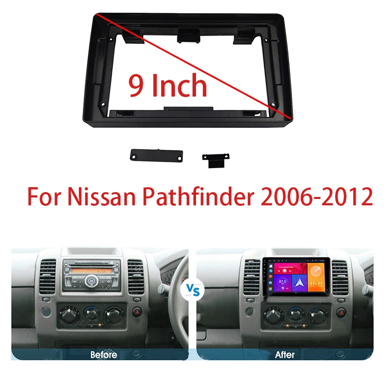 

9 Inch Car Stereo DVD Multimedia Frame For Nissan NAVARA 2006-2012 Dash Kit Install Facia
