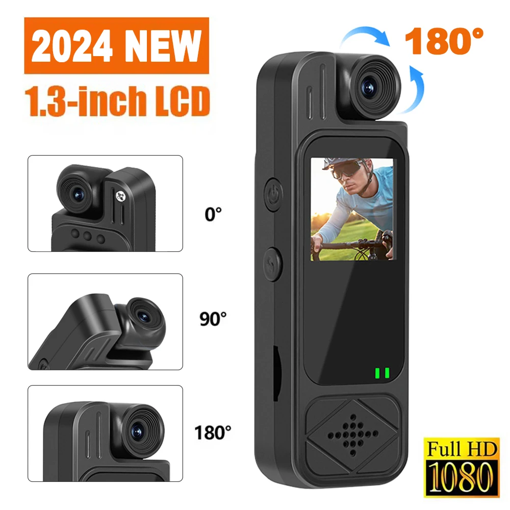 1.3-inch Screen 1080P Sports High-definition Mini Camera Portable Digital Recorder Bodycam Infrared Night Vision Camera 1200mAh