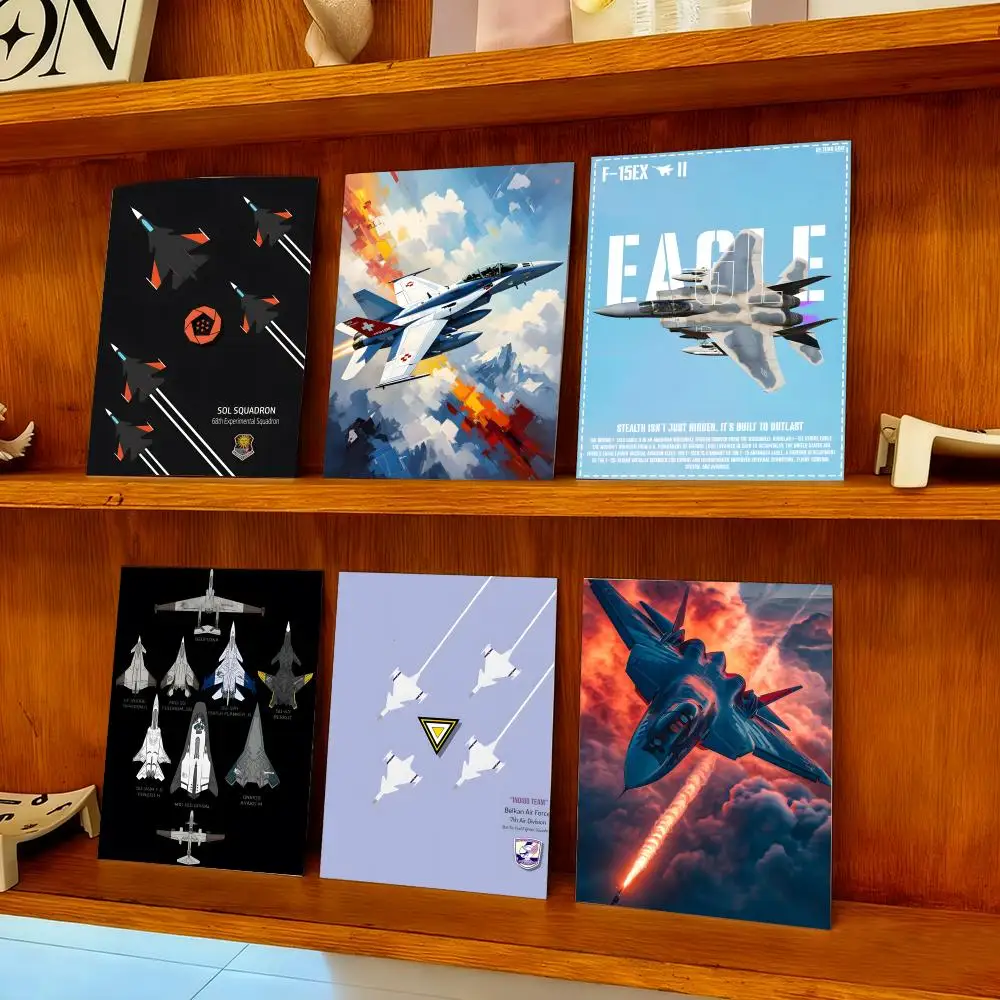 Minimalist game fighter jet images Poster Self-adhesive Painting with prints Home bedroom living room decoration