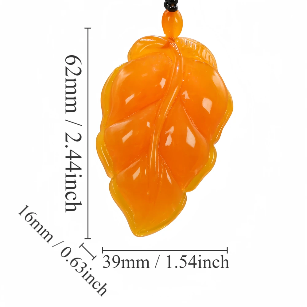 Chinese Yellow Beeswax Leaf Amber Pendant Necklace Fashion Gifts for Men Women Mala Meditation Charm Jewelry Sweater Chain