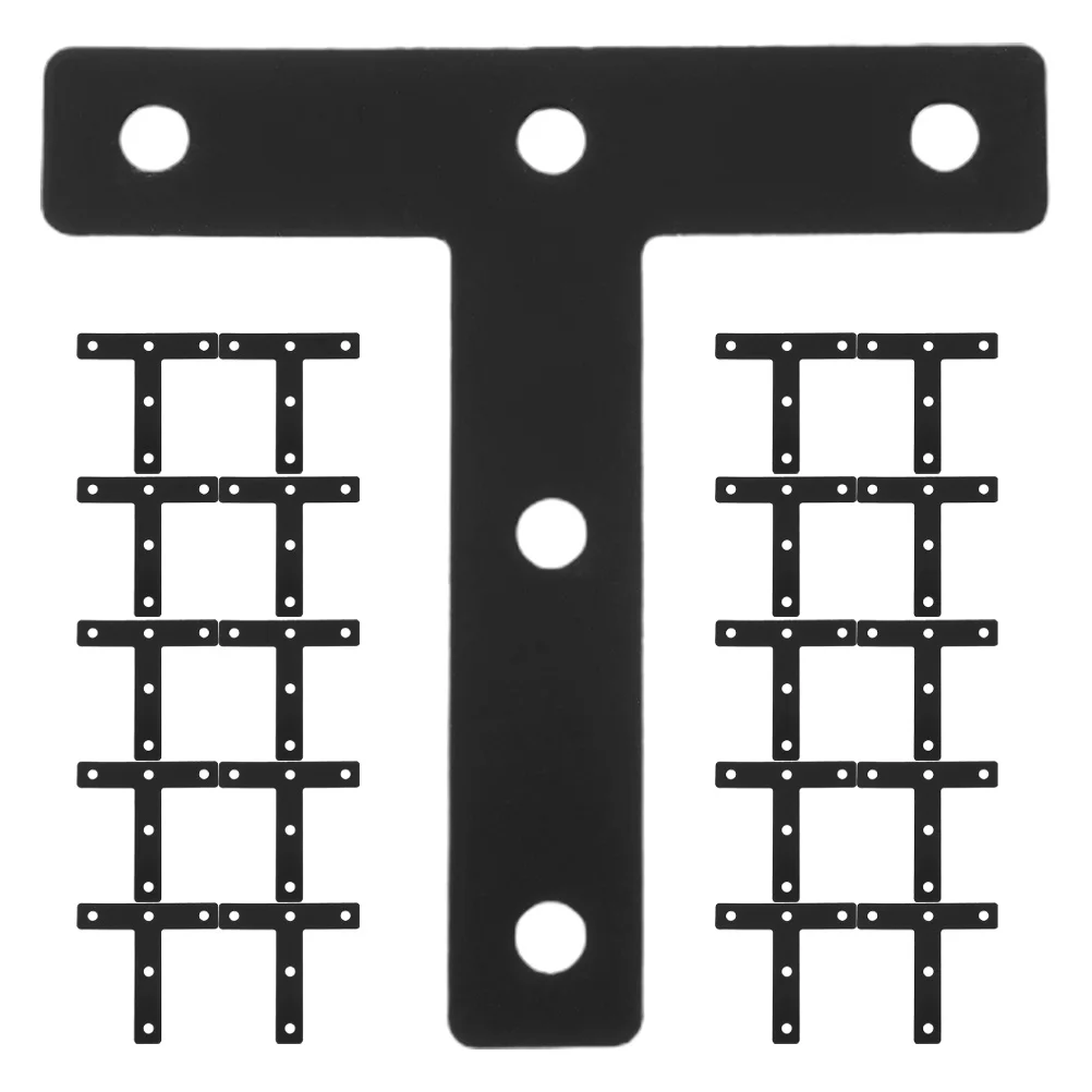

30Pcs T Shaped Corner Braces Cold Rolled Steel Furniture Fixing Brackets Flat Mending Plates Shelf Support Brackets for Wood