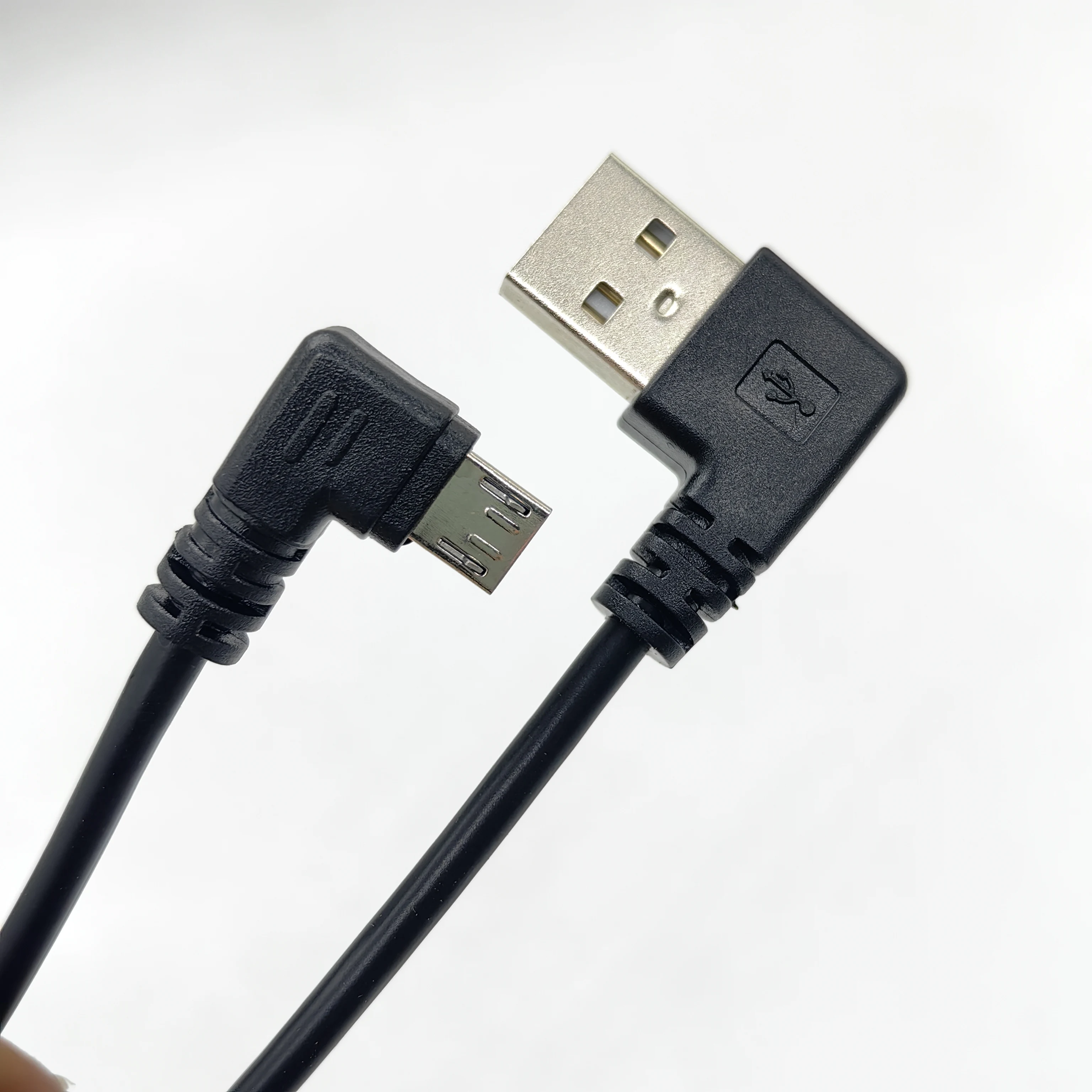 500mm Right angle micro usb data cable to usb male 90 degree left angle android mobile phone data charging cable