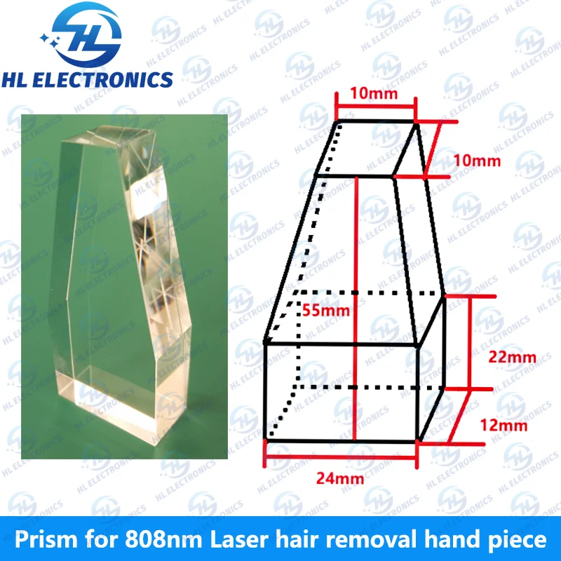 Optical Prism Crystal H55 22 24 12 10 10 for 808nm laser hair removal equipment