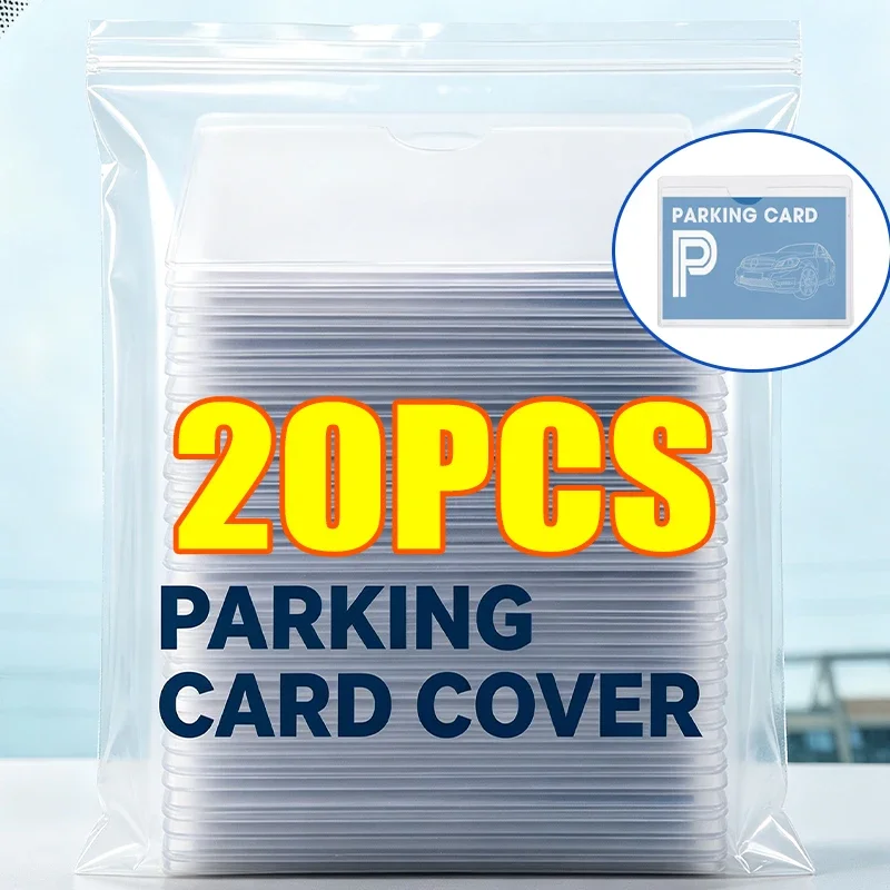 1/20Pcs Self‑adhesive Transparent Car Windshield Parking Permit Card Holder Plastic Clear Label Pocket Bill Storage Cover