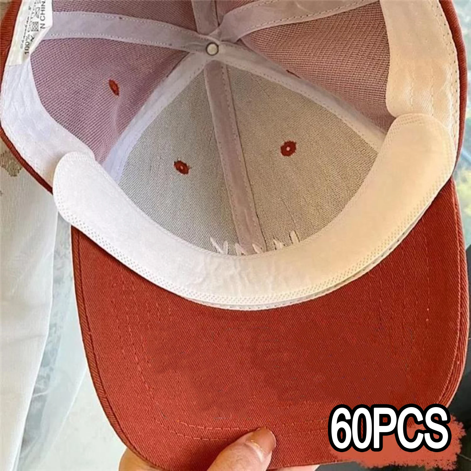 60x Hat Sweat Liner Disposable Skin Friendly Sweat Absorber for Women Men Reducing Tape Hat Sweat Bands Hat Sweat Liner for Cap