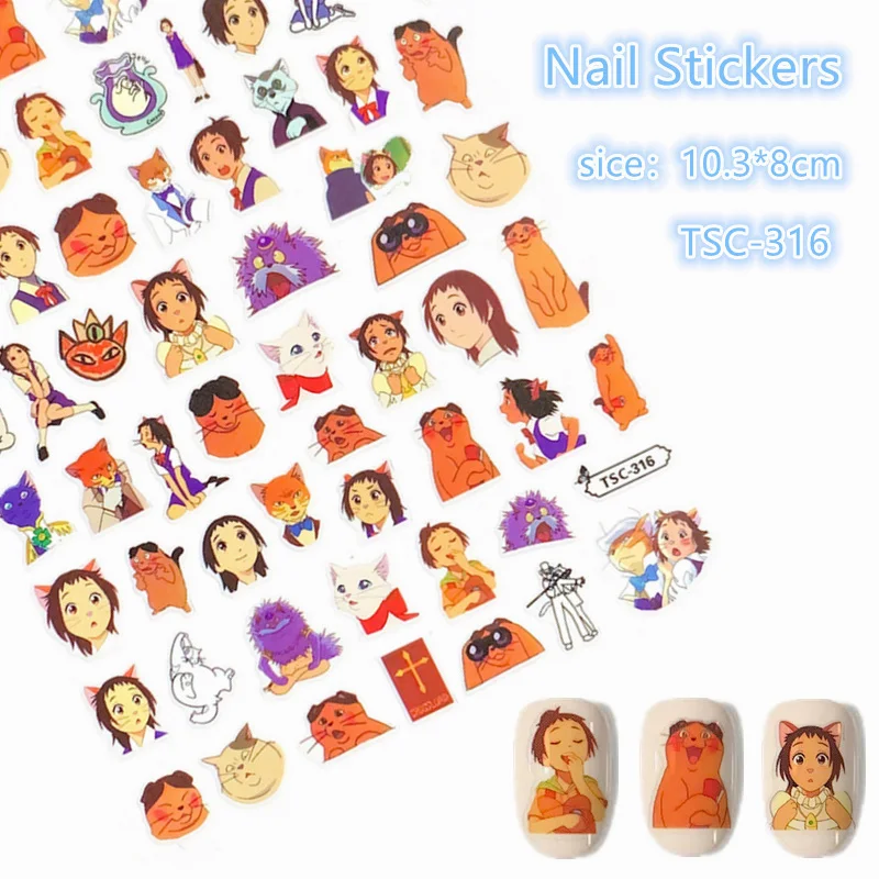 

Newest TSC-316-331 adorable animal series 3d nail art sticker nail decal stamping export japan designs rhinestones