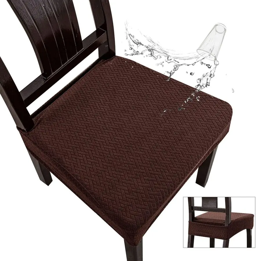 

Waterproof Seat Covers for Dining Room Chair Covers Waterproof Dining Chair Covers 6 PCSRearCovered, Chocolate