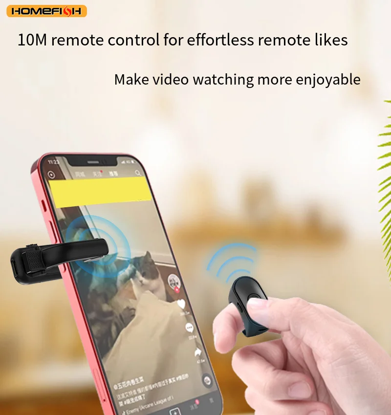2-in-1 Page Turner Clicker Wireless Page Turner Remote Control E-Reader Phone Camera Record Trigger Remote for Kindle Paperwhit