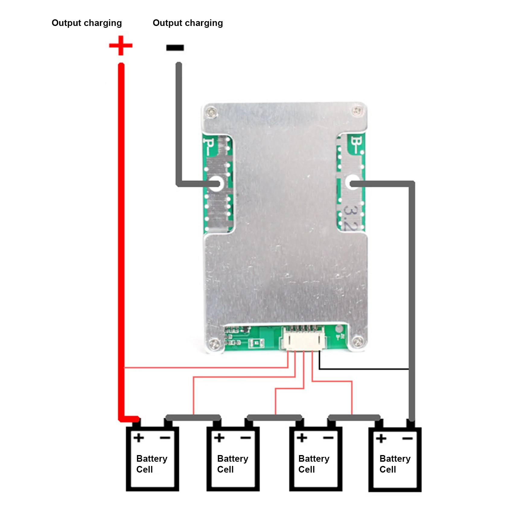 Placa de proteção 4S 12V 120A 3.2V Li-Iron Placa de proteção do carregador de bateria de lítio com placa de equilíbrio de bateria de energia