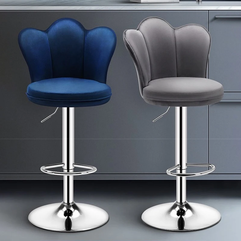 

Modern minimalist bar stool high chair restaurant metal frame lift rotating bar chair