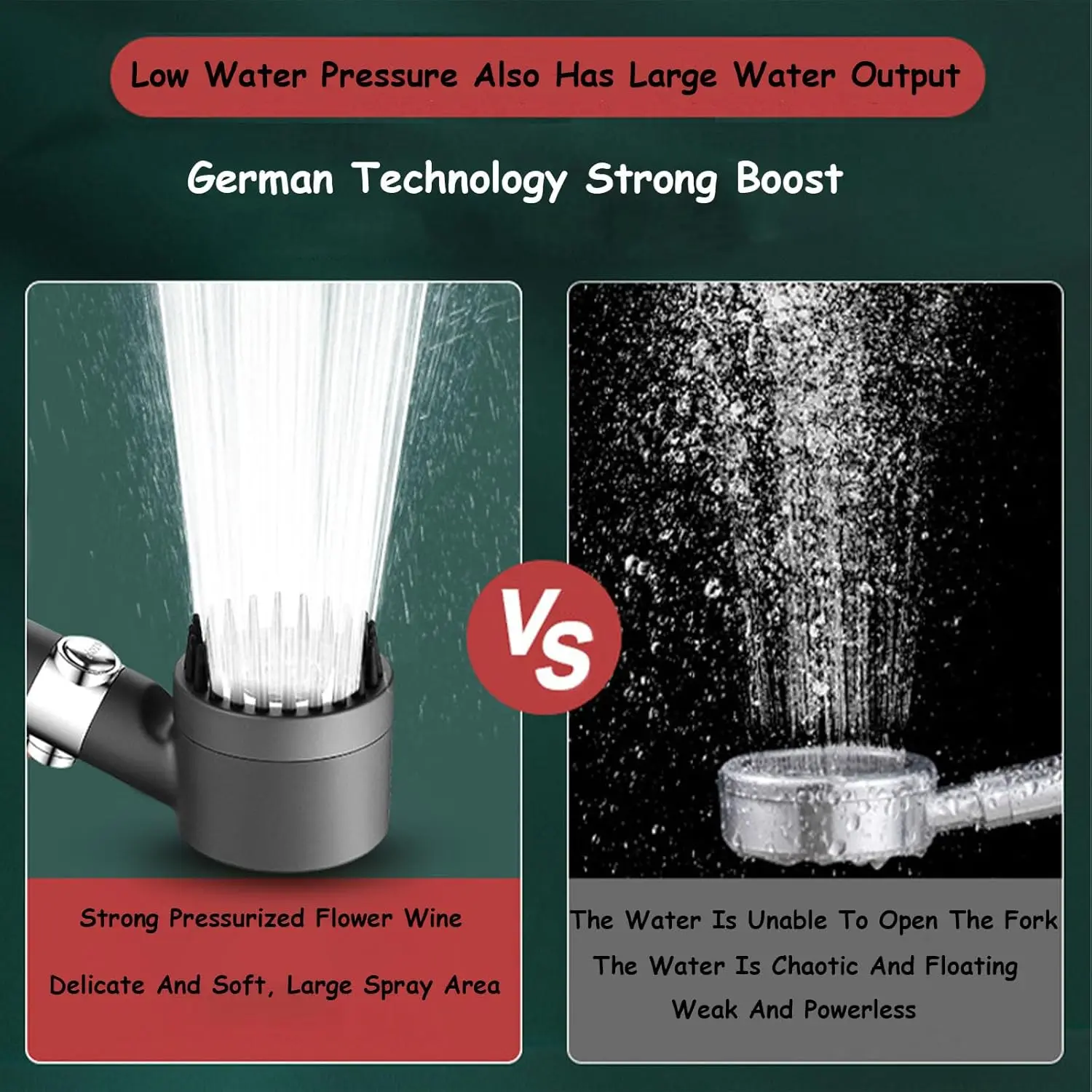 3 Mode High Pressurized Filter Shower Head with Massage Brush Adjustable Rainfall Faucet Bathroom Shower Accessories