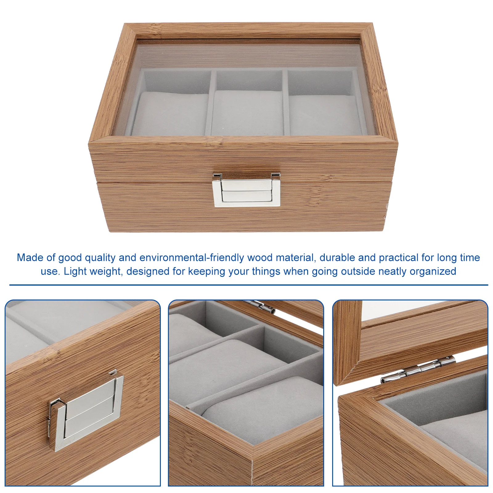 

1 pc Box Travel Organizer Wooden Travel Organizer For Watches Sundries Storage Box Jewelry Sundries Portable Case