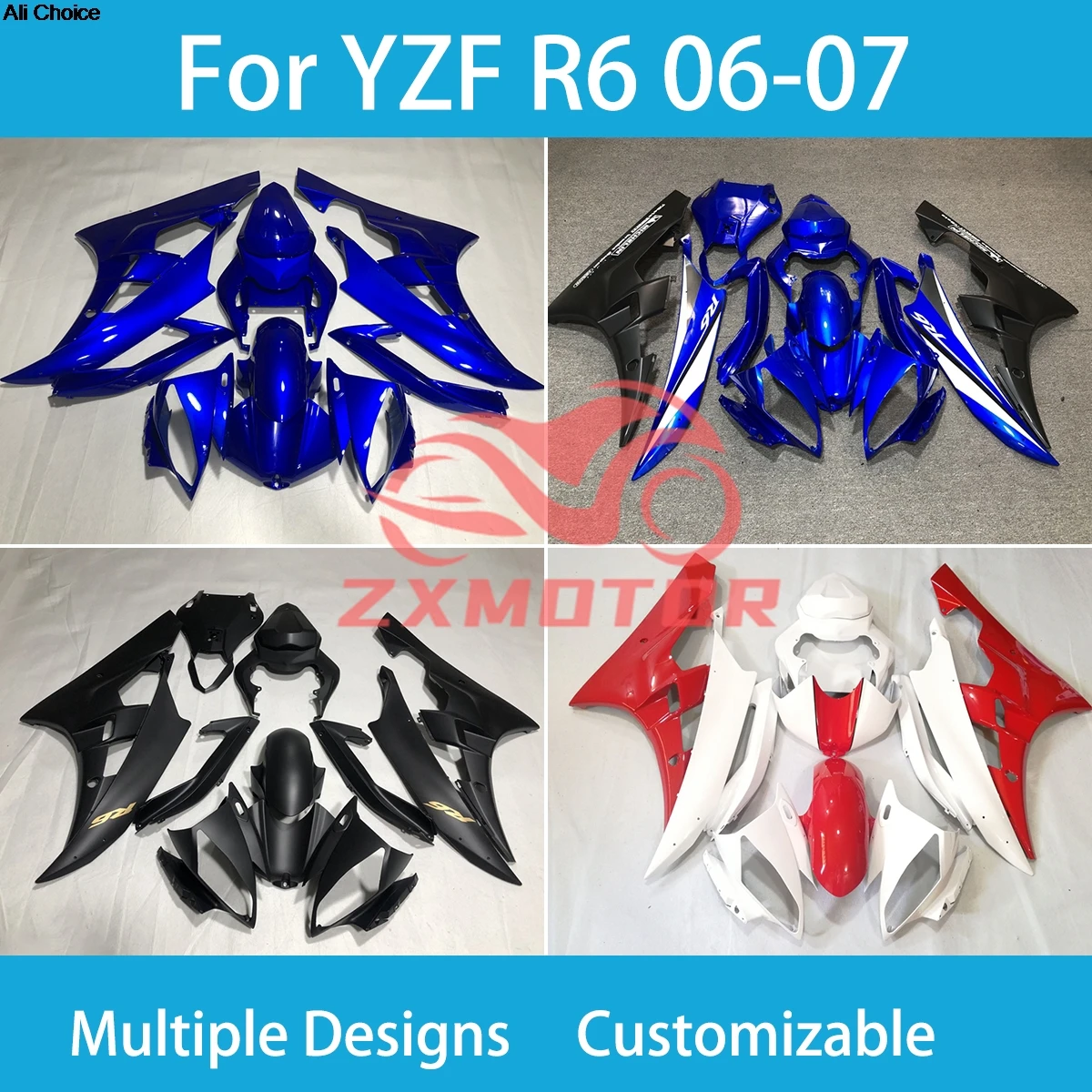 

ZXMT Fairng Set for Yamaha YZF R6 2006 2007 Rebuild Motorcycle Fairings Injection Bodywork Kit Full Set Parts YZF-R6 06 07