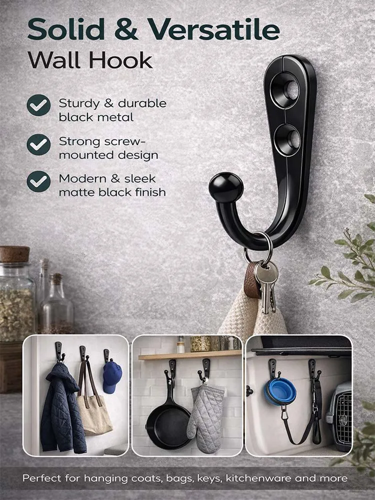 Lot de 30 crochets muraux en alliage avec vis pour manteaux, écharpes, sacs, serviettes, clés, casquettes, tasses, chapeaux et plus encore
