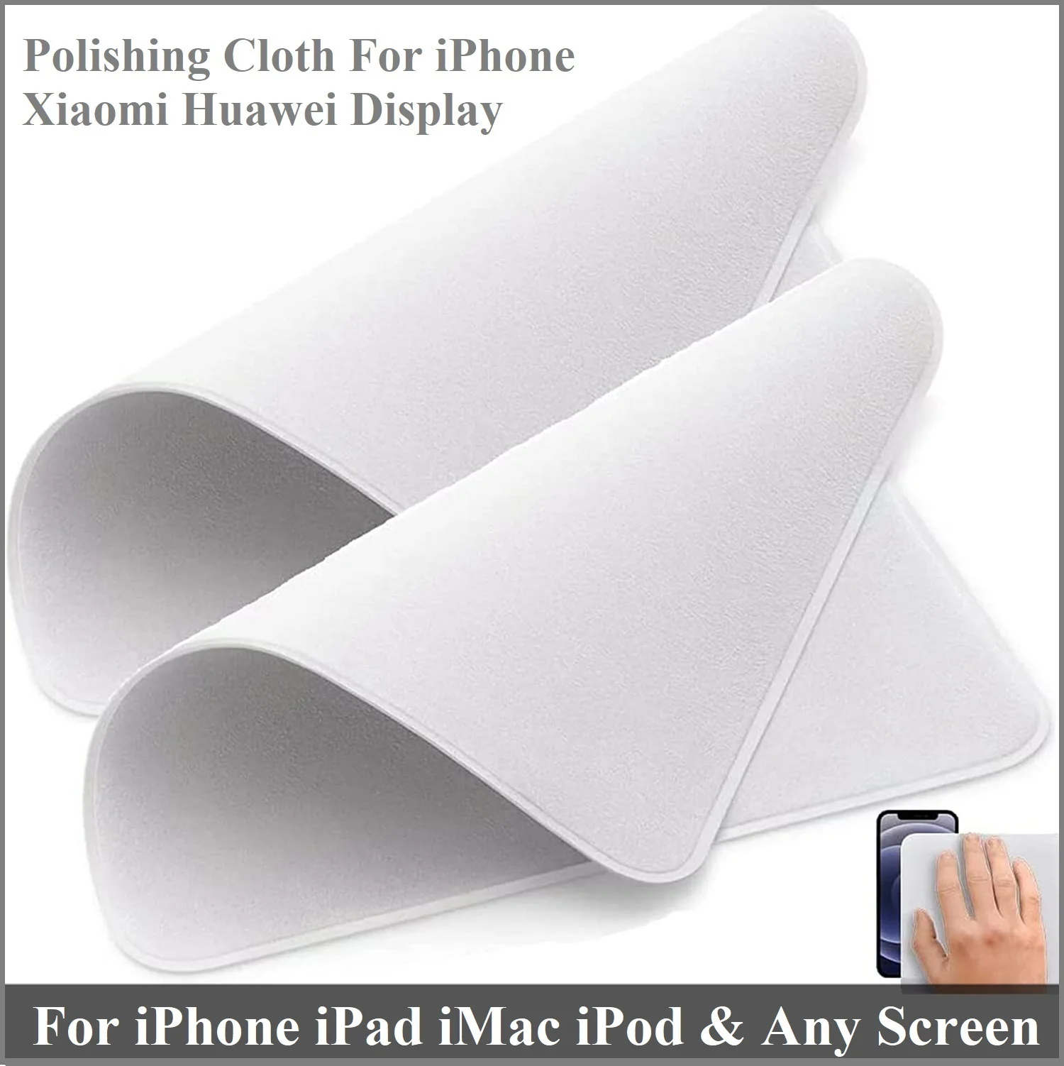 Polishing Cloth For iPhone Screen Double-Layer Microfiber Reusable Cleaning Cloth For iPhone Hao iPad iMac Apple Watch Screens