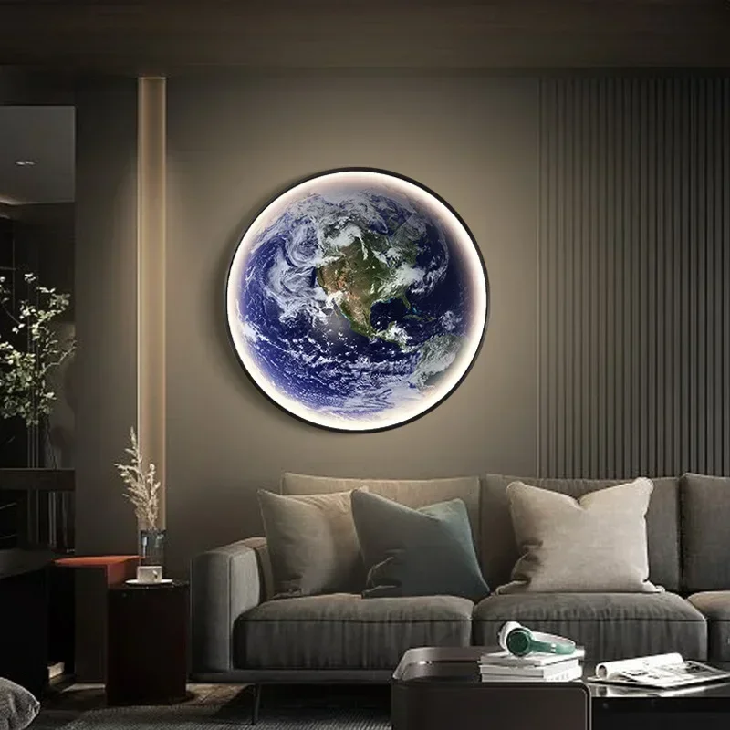 

2025 Newest Modern Wall Lamps LED Moon Earth Ceiling Light for Bedroom Dining Room Corridor Stairway Aisle Office Indoor Light L