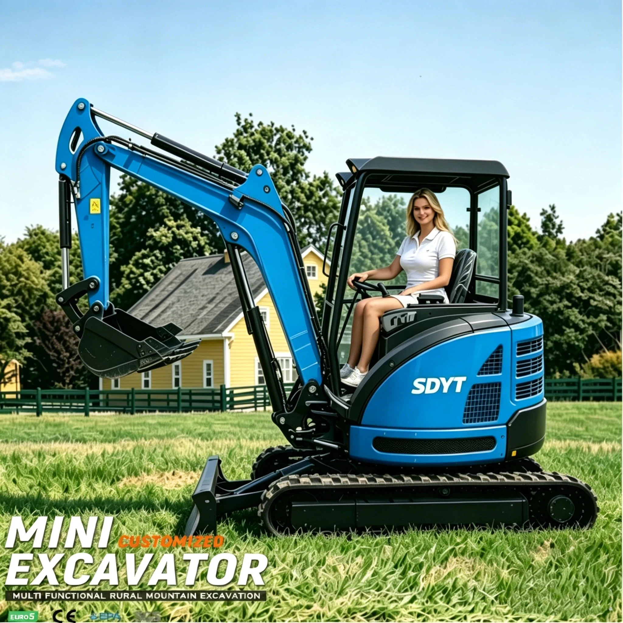 3.5t Mini Digger Shock Absorbing Structure Wear-Resistant Tracks High Efficiency For Road Repair & Foundation Work Customized