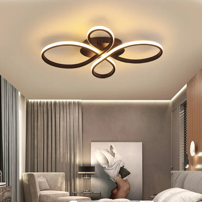 Plafonnier LED à Intensité Réglable au Design Moderne, Disponible en Noir et Blanc, Luminaire Décoratif de Plafond, Idéal pour un Salon, une Chambre à Coucher ou un Bureau