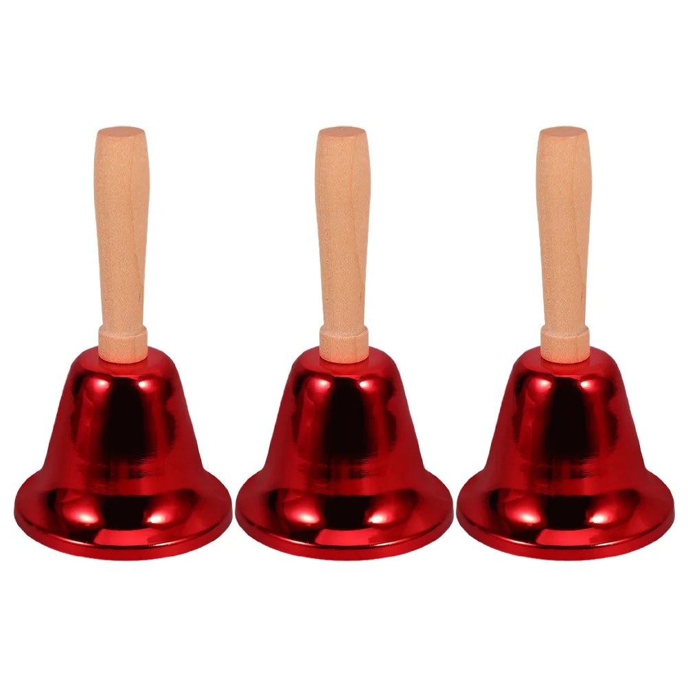 3 Pcs Hand Ring Bell Small Goat Desk Service Musical Instrument for Kids Cowbell Vintage Handheld Child