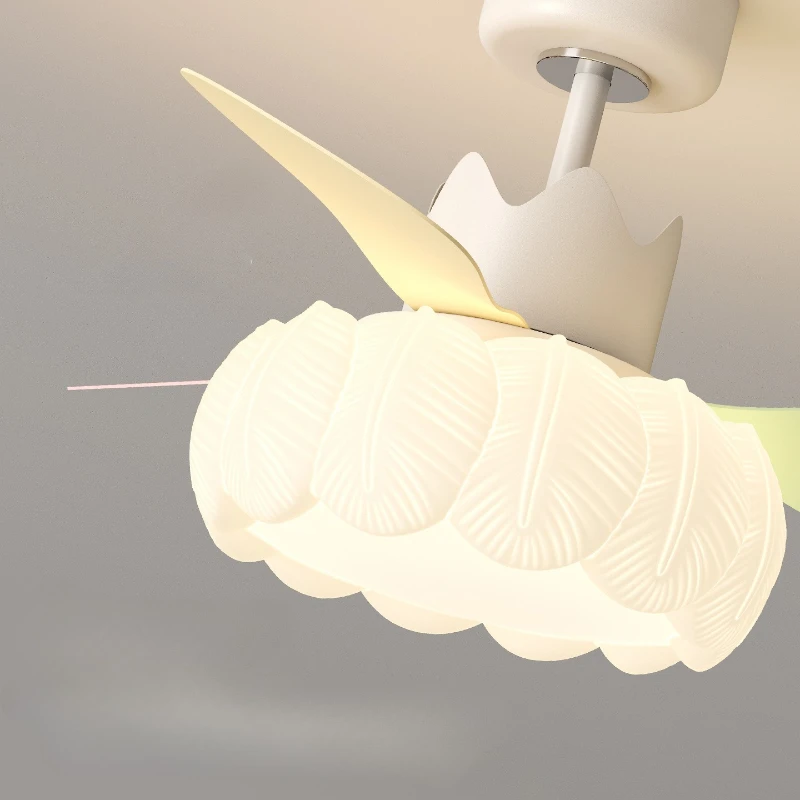 

French Cream Style Children Bedroom Ceiling Fan Lights Simplicity Creatives Cafes Dining Hall Interior LED Lighting Luminaires