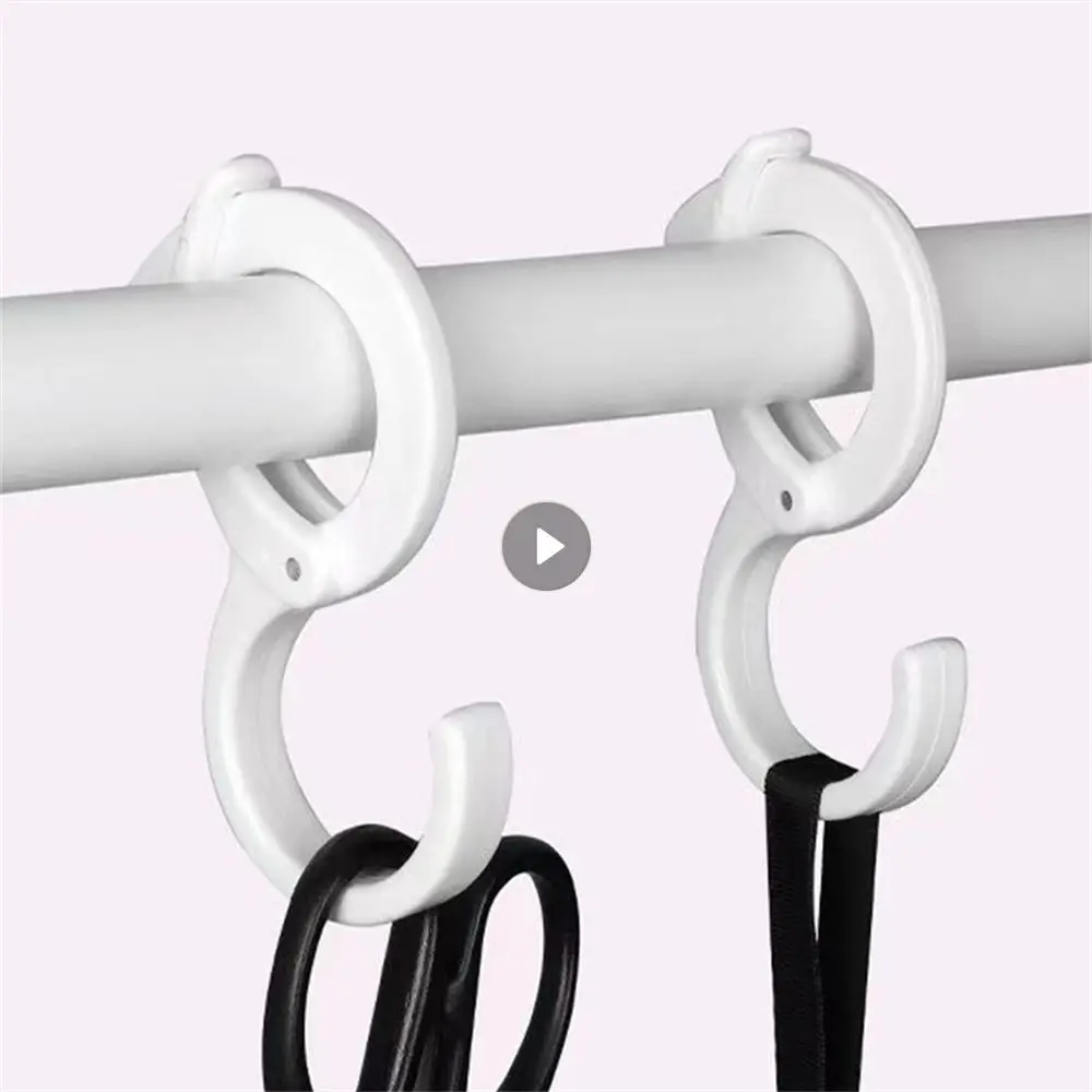 Hook Hanger Hanging Punch-free Abs Plastic Home Coat Hat Tie Hanging Storage Organizer Hook S-shaped Adjustable Ring Buckle