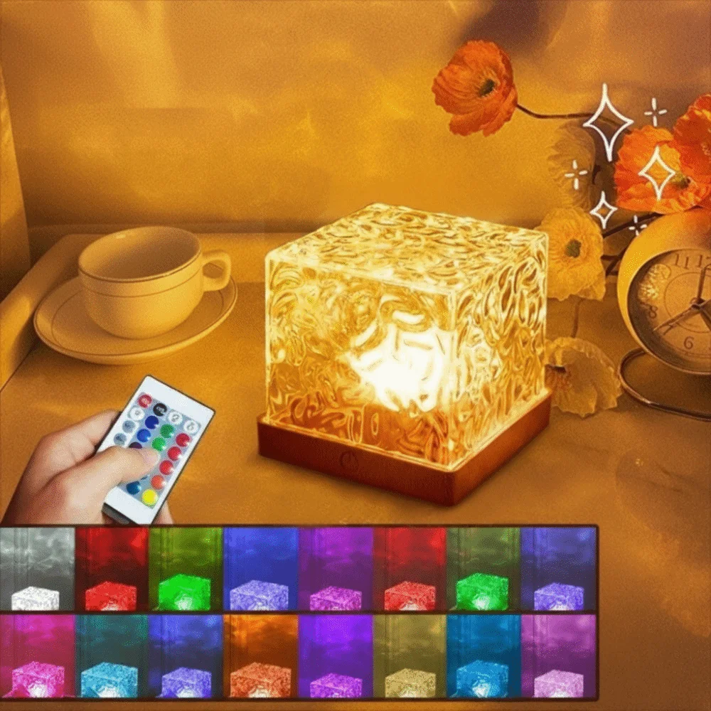 16 Colors Aurora Night Light Dynamic Water Ripples with Remote Control Projection Lamp USB Power Home Decoration