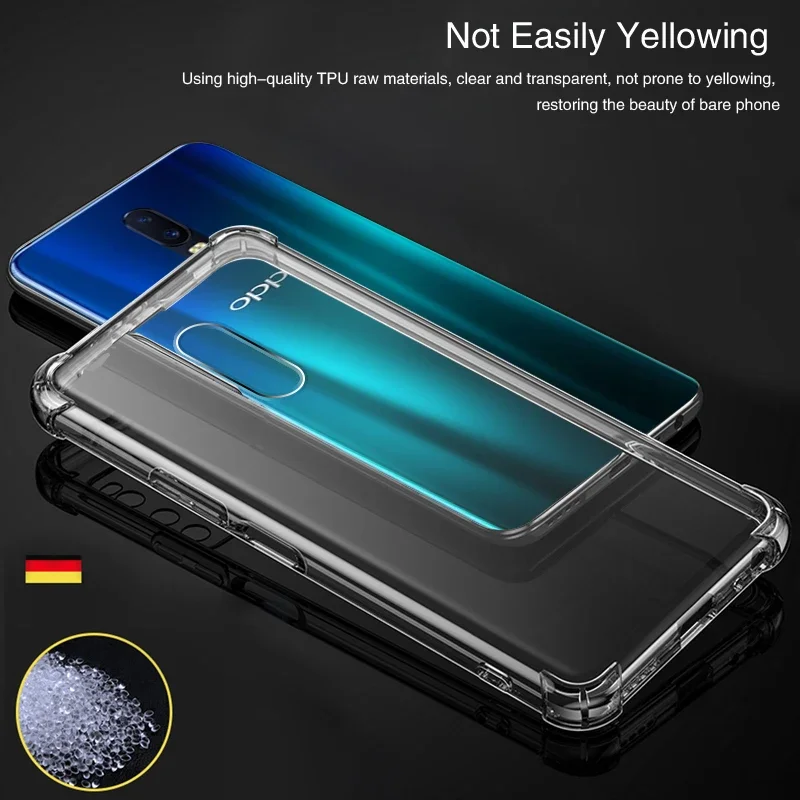 Original Airbag Mobile Phone Case for OPPO R17 RX17 R15 Pro Neo R15X R11 R11S R9 R9S Plus Funda Clear Silicone Luxury Back Cover