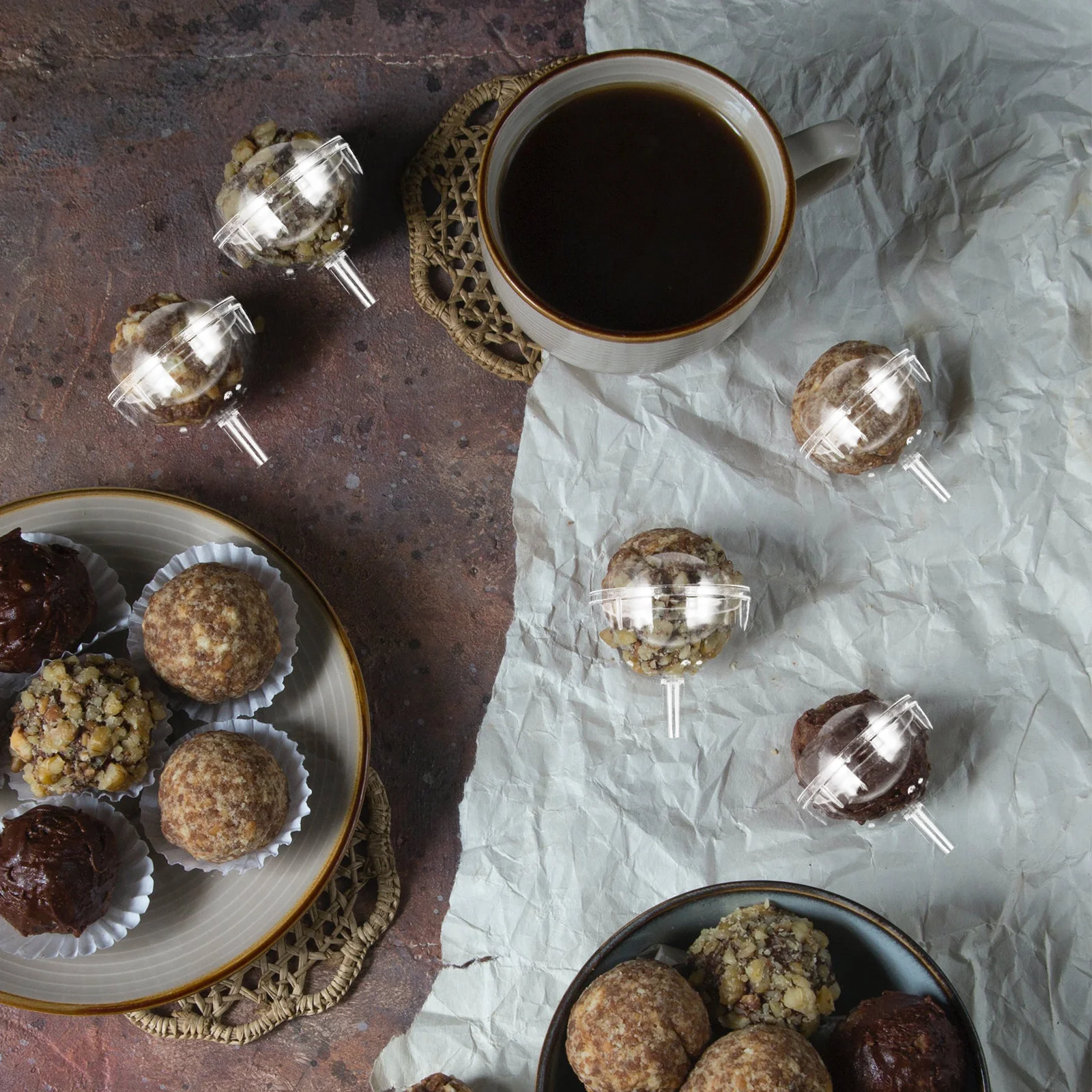 

50pcs Chocolate Truffle Wrapper Candy Holder For Holiday Party Wedding Dessert Decoration Truffle Cup Chocolate Wrapping Cup