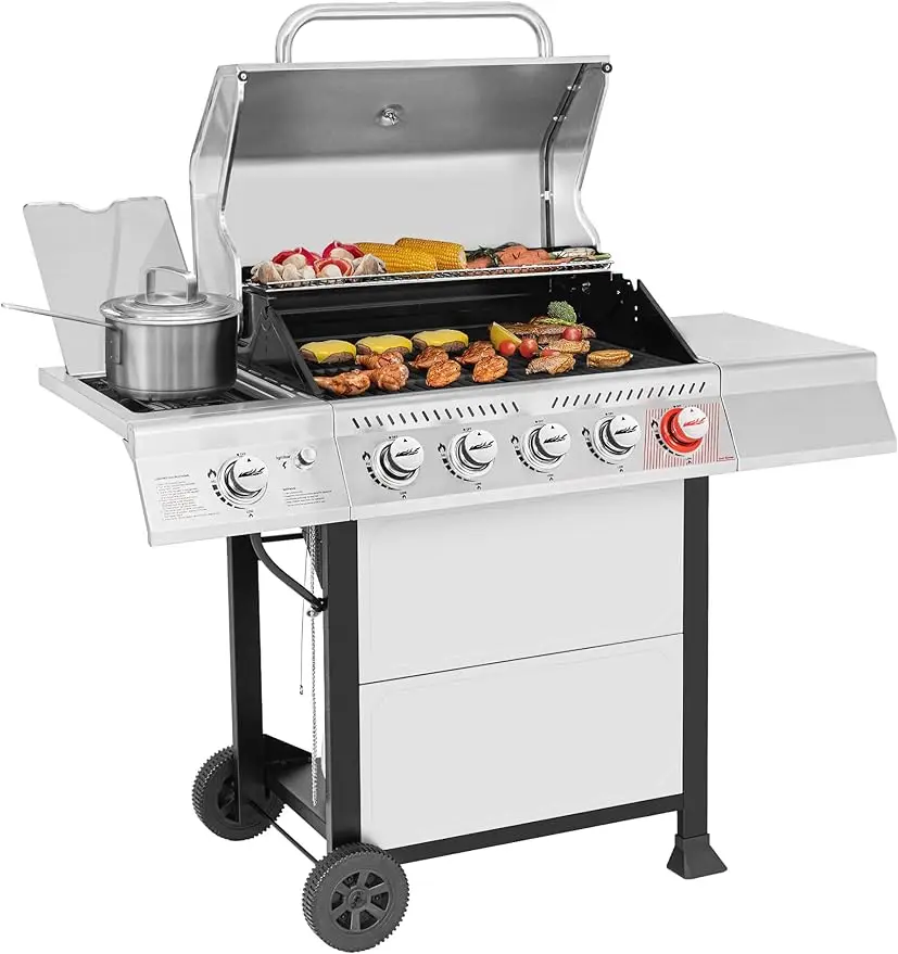 

Royal Gourmet GA5401T 5-Burner BBQ Propane Grill with Sear Burner and Side Burner, Stainless Steel Barbecue