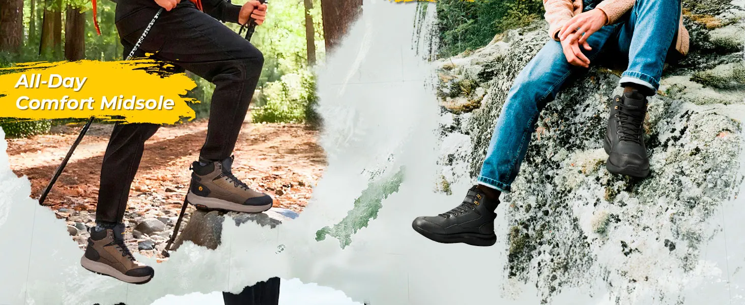 FitVille Outdoor-Wanderschuhe, extra breite taktische Kampf-Militärstiefel, hohe Trekkingschuhe für Herren, wasserabweisend, rutschfest – Detail 13