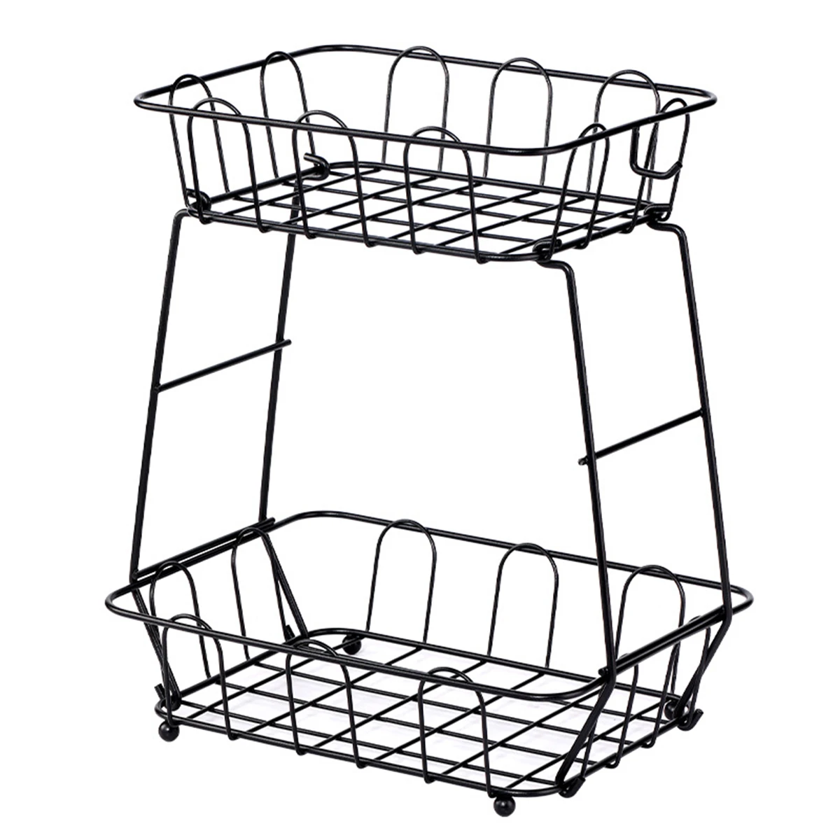 

For Kitchen Countertop Storage 2 Tier Fruit Bowl 34.5x29x21.5cm Ample Room Compact Solution Easy Access Fresh Display