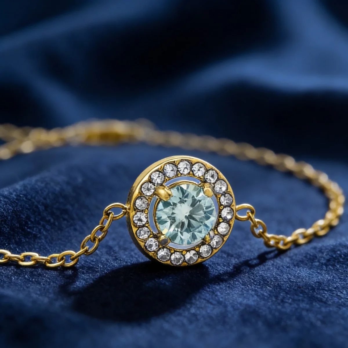 1pc 0.5Carat Classic Round Cut Azury Moissanite Golden Bracelet with Fashionable Design, Exquisite and Luxurious. 3
