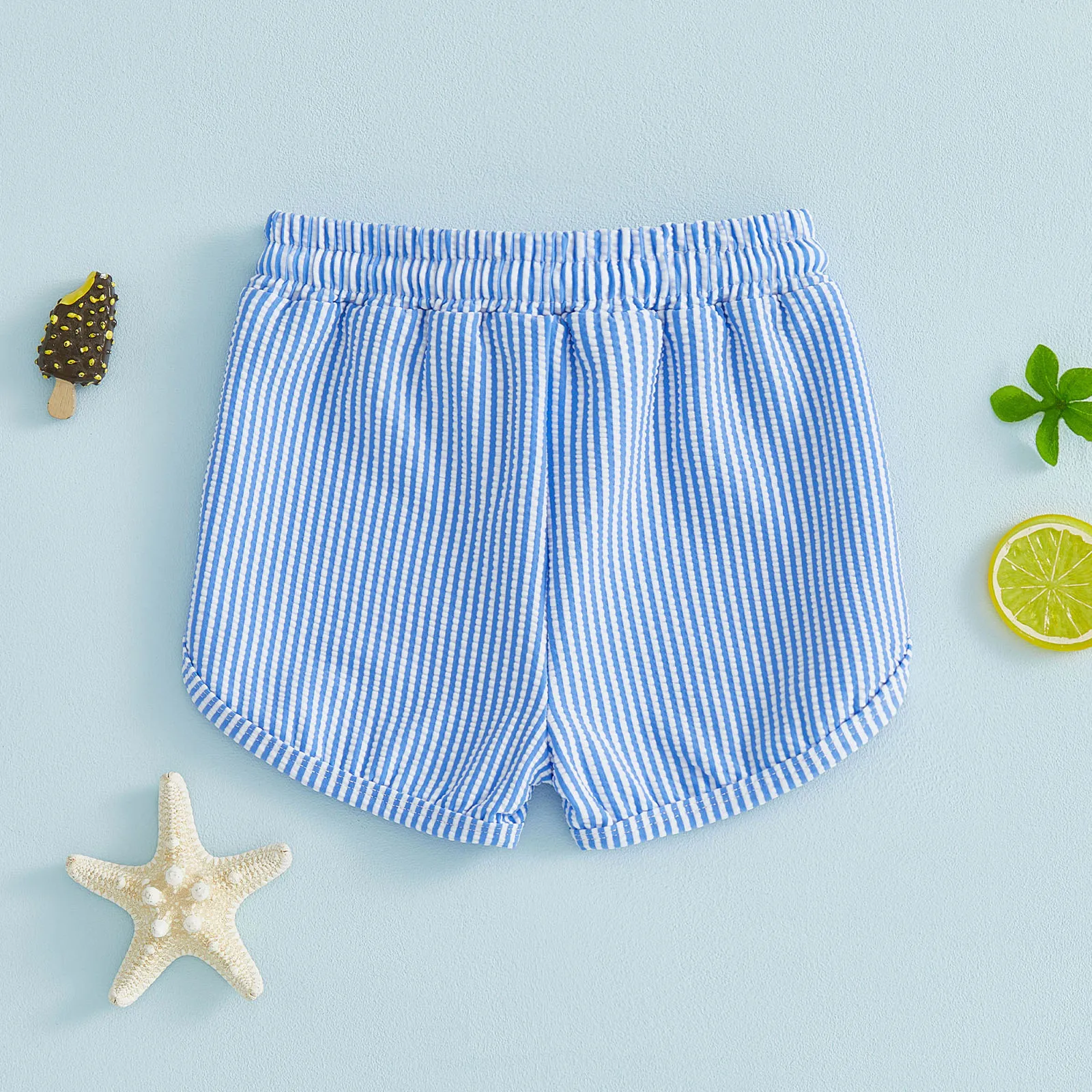 0-5Y Toddler Boys Swim Trunks Stripe Print Drawstring Elastic Waist Board Shorts Summer Quick Dry Swimming Shorts