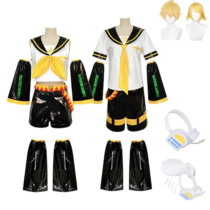 

Kagaminee Rin/Len Cosplay with Ears Collab Series: Kagaminee Rin Len Cosplay Top Shorts Costumes Cosplay Outfit
