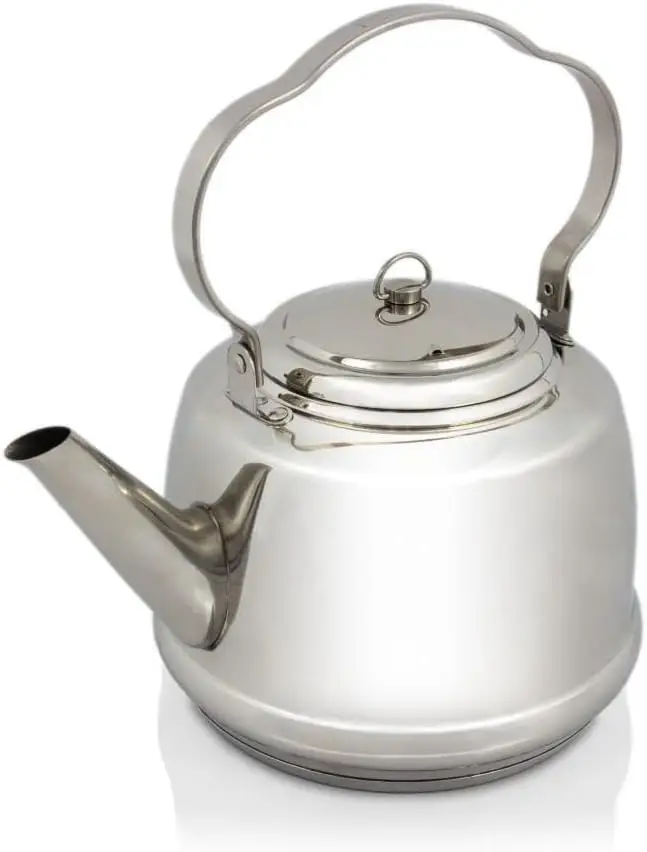 Stainless Steel Teakettle for Indoor/Outdoor Use Over an Open Campfire or in Your Kitchen
