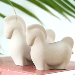 3D Cute Pony Silicone Candle Mold DIY Nordic Animal Horse Ornament Craft Making Soap Plaster Resin Casting Molds Home Decor