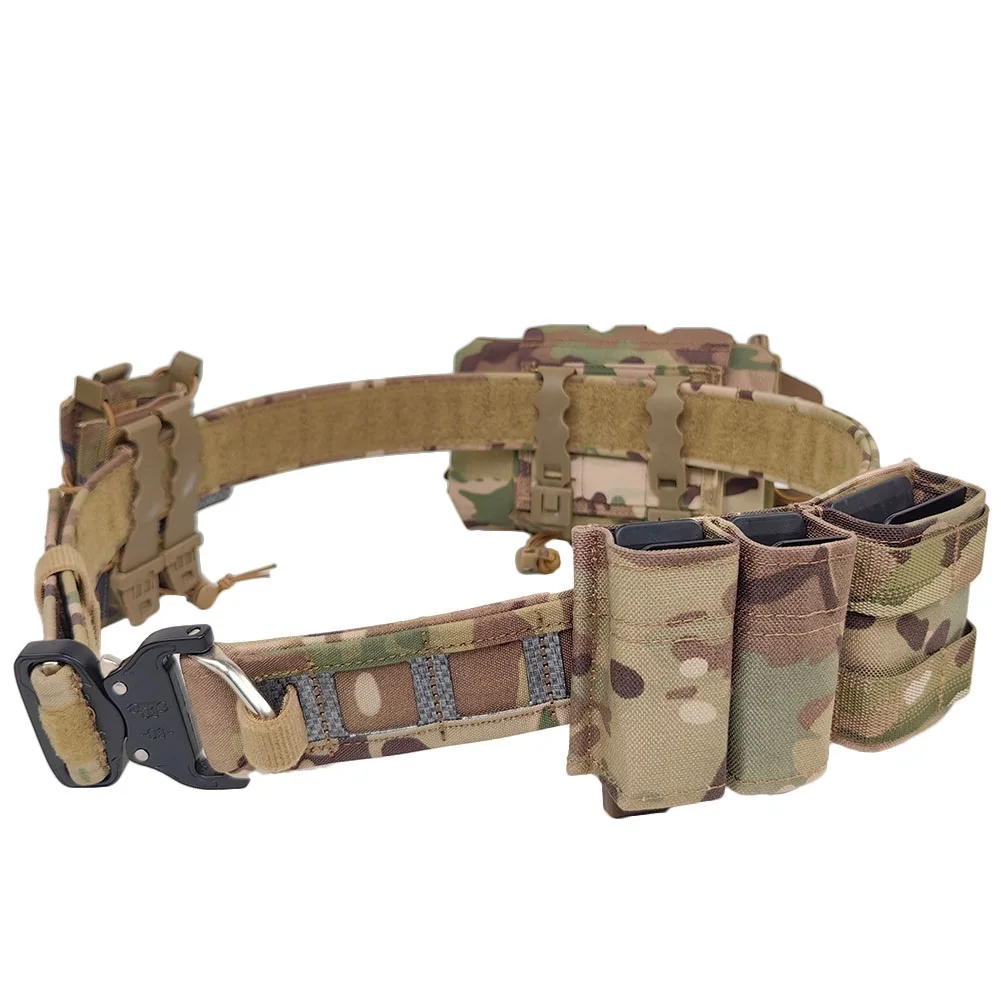 

Tactical Belt Set with Ifak Medical Pouch & 5.56/9mm Pouch, Airsoft Molle Quick Release Airsoft Belt for Outdoor Hunting Airsoft