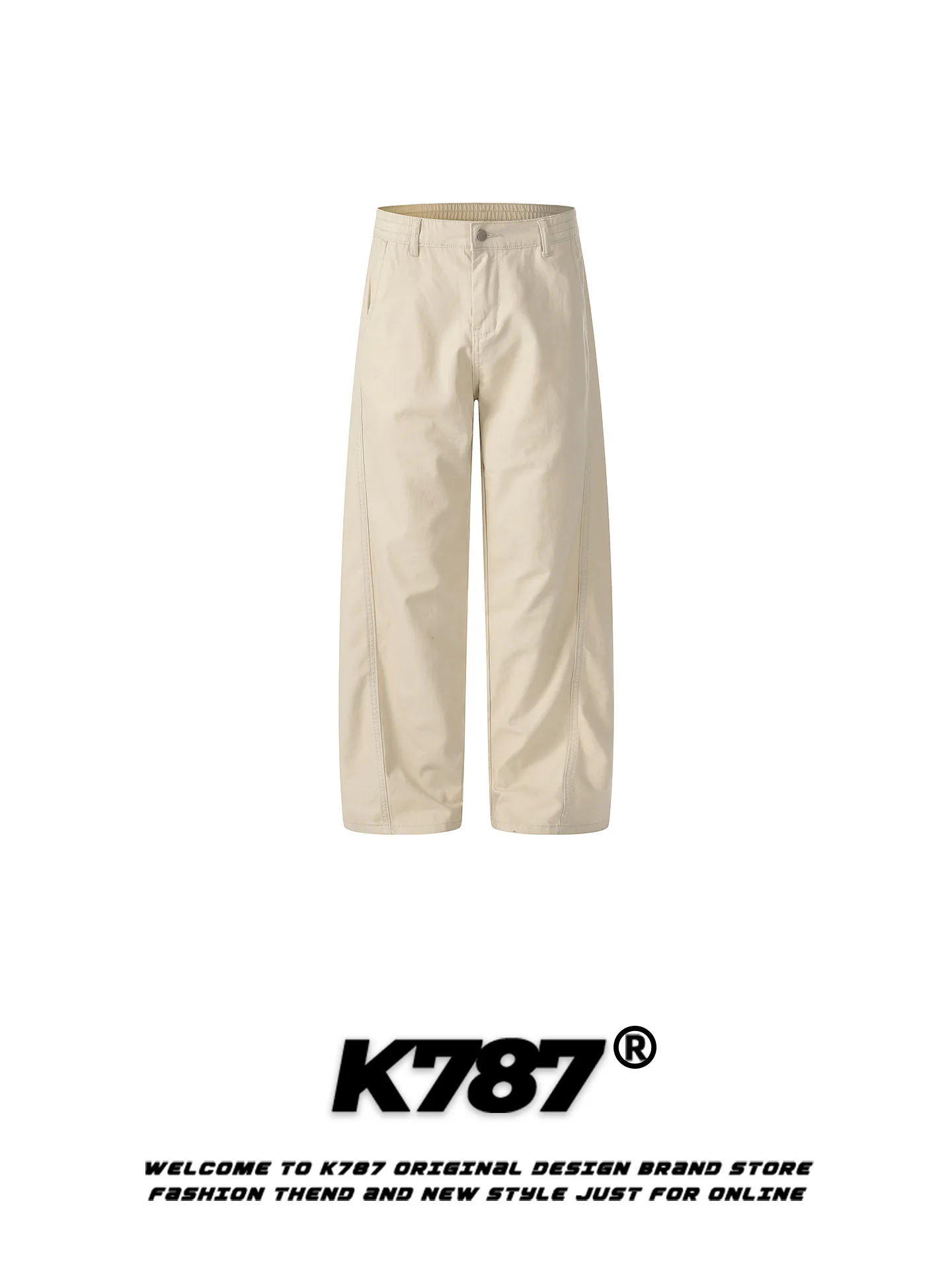 

K787 American Retro Straight Leg Casual Pants High Waist Wide Leg Loose Fit Men's Women's Casual Lazy Sle Long Trousers