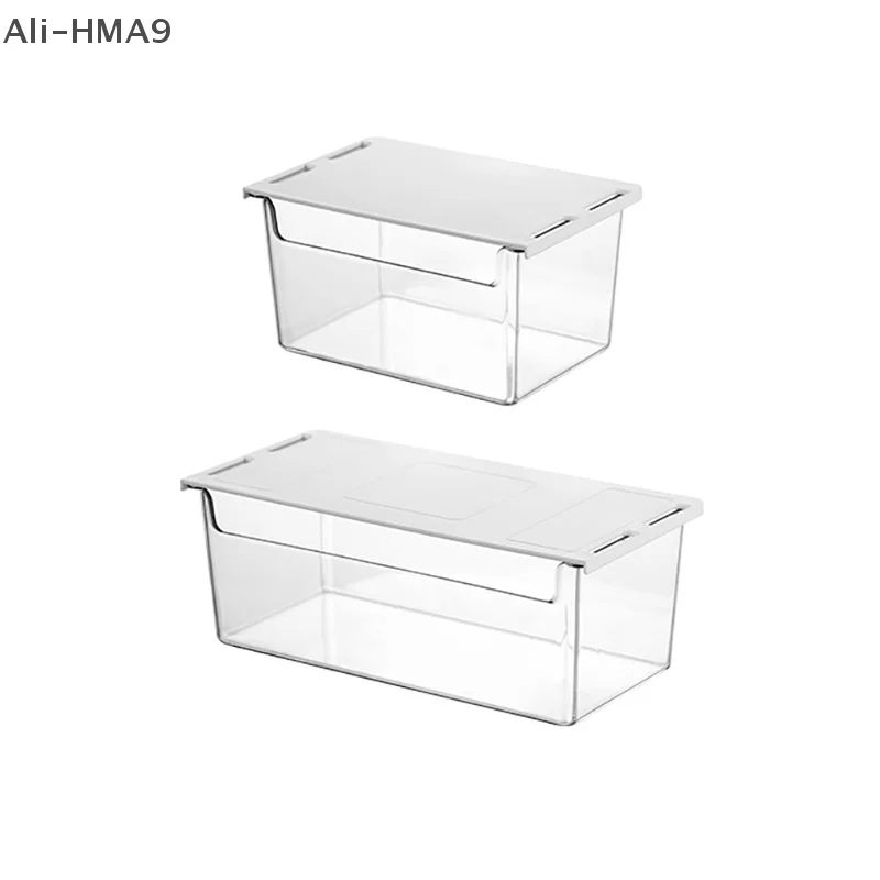

1Pc Transparent Acrylic Storage Box Under Tabl Drawer Pull-Out Storage Shelf Cabinet Bathroom Office Storage Box Case Container