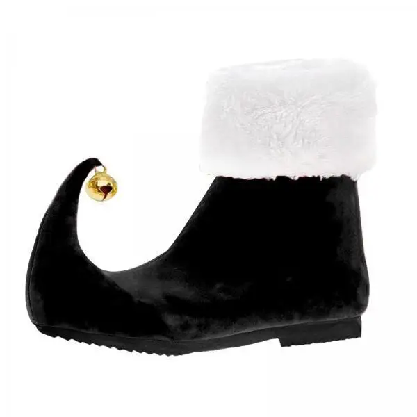 Christmas Elf Shoes Suede Rubber Dance Shoes Cover Adorable Slippers for Cosplay Holiday Theme Party