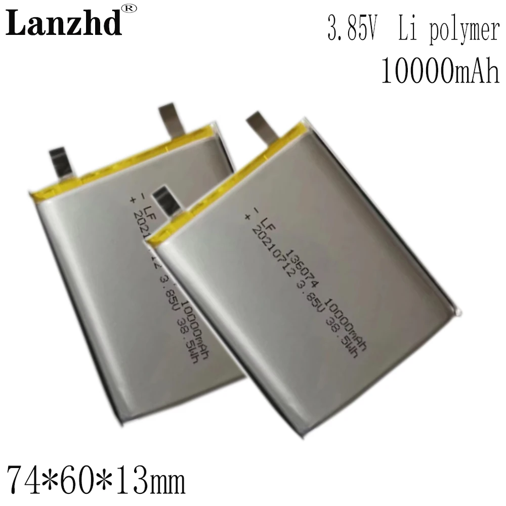 1-10pcs 1376074 10000mAh 3.85V Li-Polymer Replacement Bare Cell For DIY mobile power supply, high voltage battery 3.7V battery