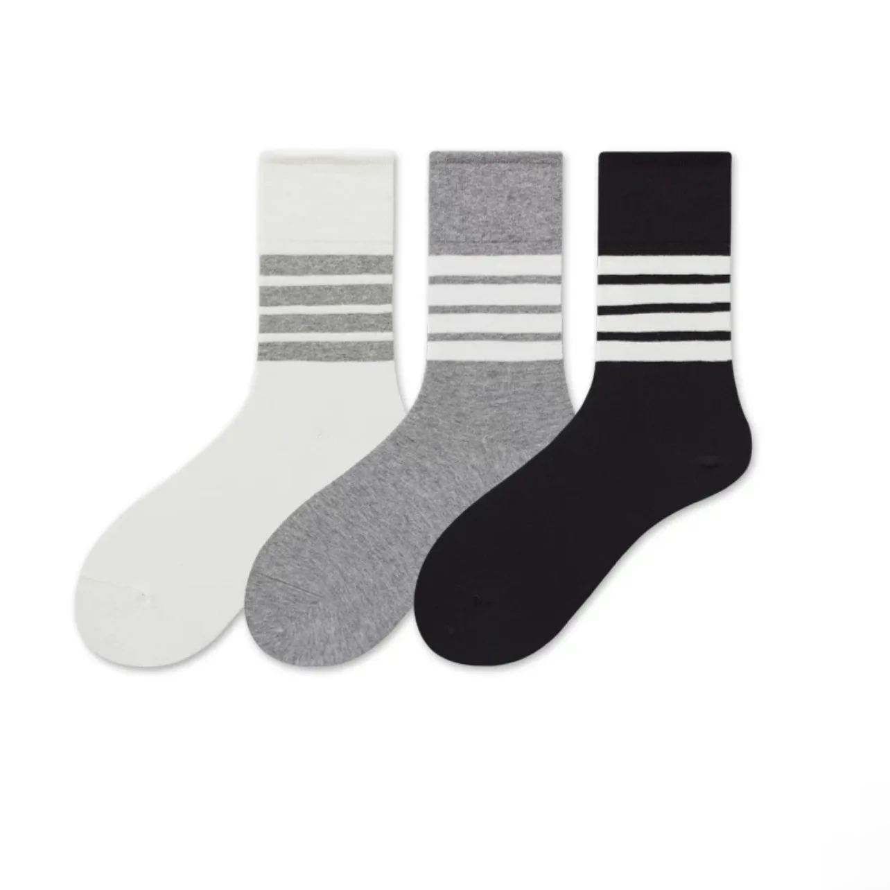 3 أزواج من الجوارب النسائية المخططة بألوان مختلطة، جوارب نسائية مريحة غير قابلة للانزلاق، جوارب كلاسيكية كاجوال للارتداء اليومي #1