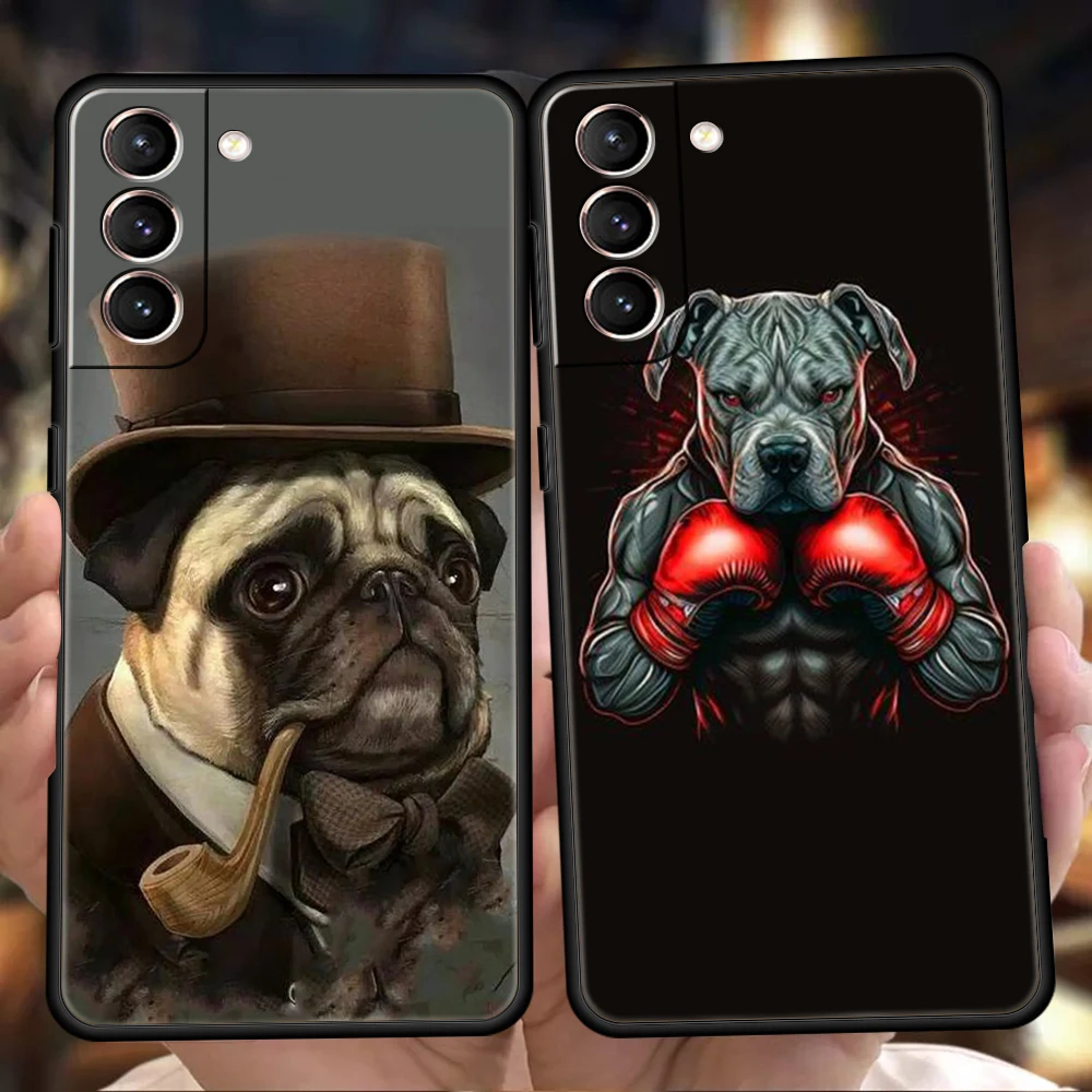 

Cute Cartoon Dog Pug French Bulldog Case for Samsung Galaxy S24 S23 S22 S20 S21 FE Ultra S24 S23 S10 S10E S9 S8 Plus Phone Cover