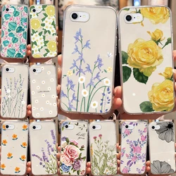 For IPhone 6 6S 8 6 Plus XR X XS XS Max SE 2022 SE 2020 7 8 Plus 7 Plus Phone Case Luxury Flower Plants Artistic Clear TPU Shell