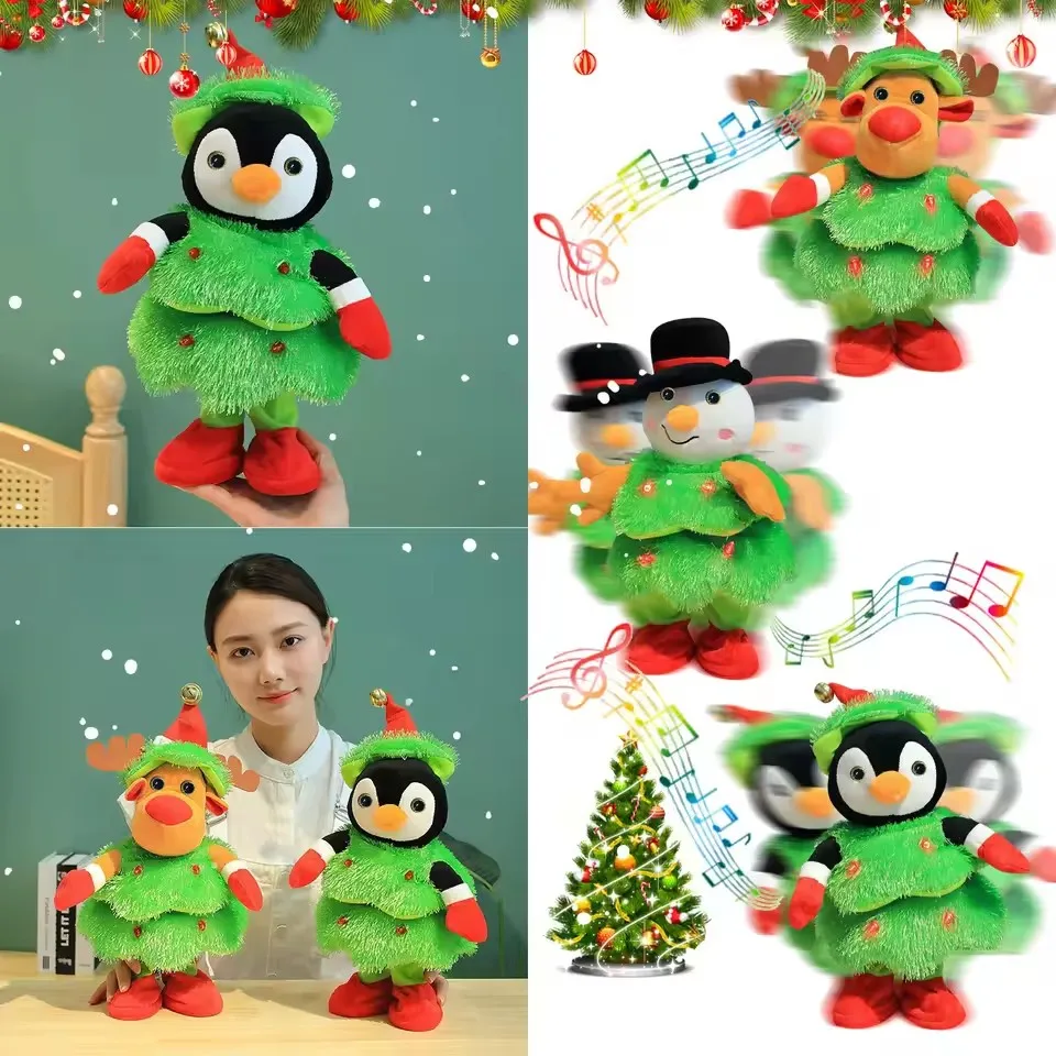 Elektrische Weihnachten Baum Plüsch Spielzeug Singen Und Tanzen Spielzeug Musical Gefüllte Nette Puppe Desktop Ornament Dekor Weihnachten Geschenke ﻿