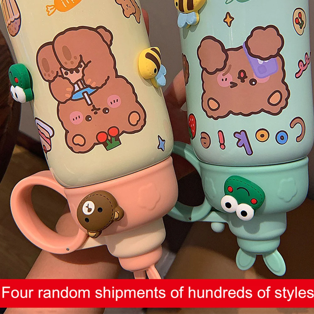 4 قطعة ثلاثية الأبعاد DIY بها بنفسك الكرتون ملصق مقاوم للماء الثلاجة الهاتف غلاية كتاب ملصقات لطيف زجاجة الديكور كوب ماء الملحقات