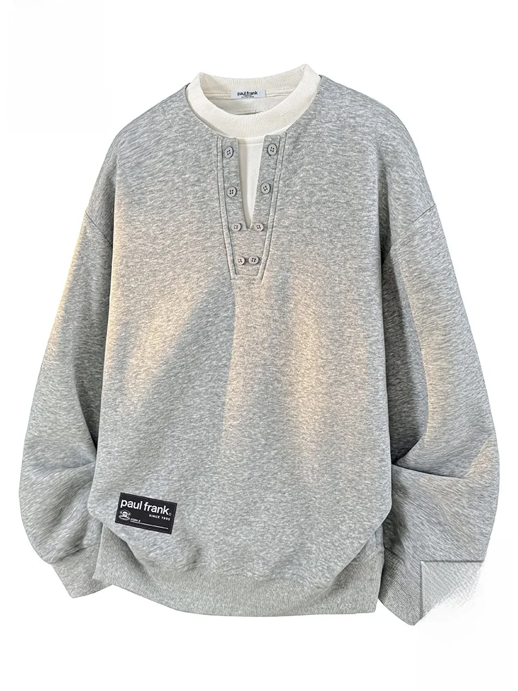 

Мужской свитшот Paul Frank с дизайном обезьяны, круглый вырез, свободный крой, повседневный, с длинным рукавом, модный, осенний, новый, удобный, из хлопка.