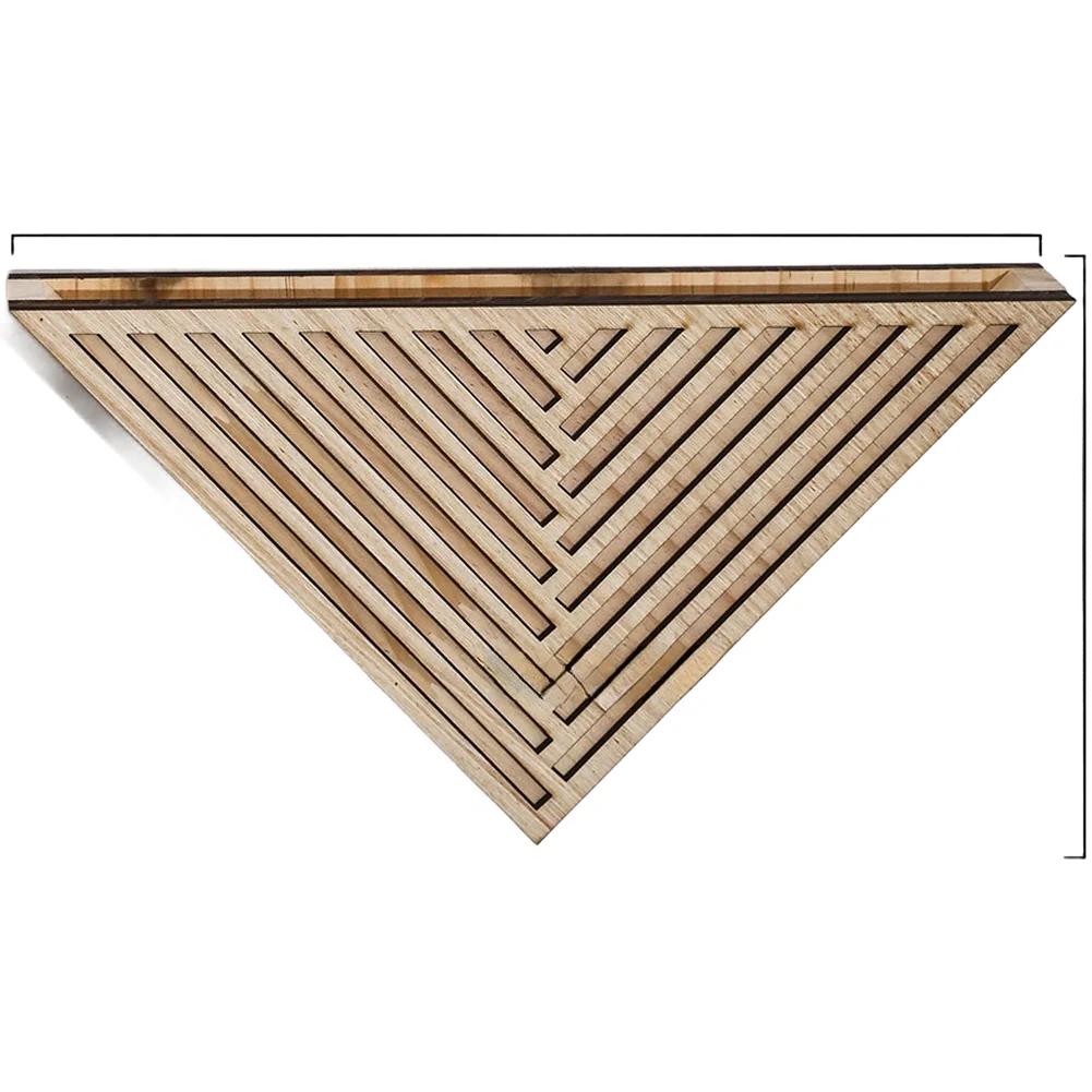 Contemporary Wooden Wall Mounted Container with Angular Design for Dry Plants and Decorative Indoor Arrangements