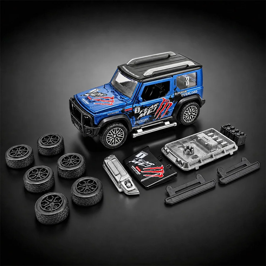Youth can modify alloy car model set, disassemble offroad vehicles, suitable for birthday and Christmas gifts