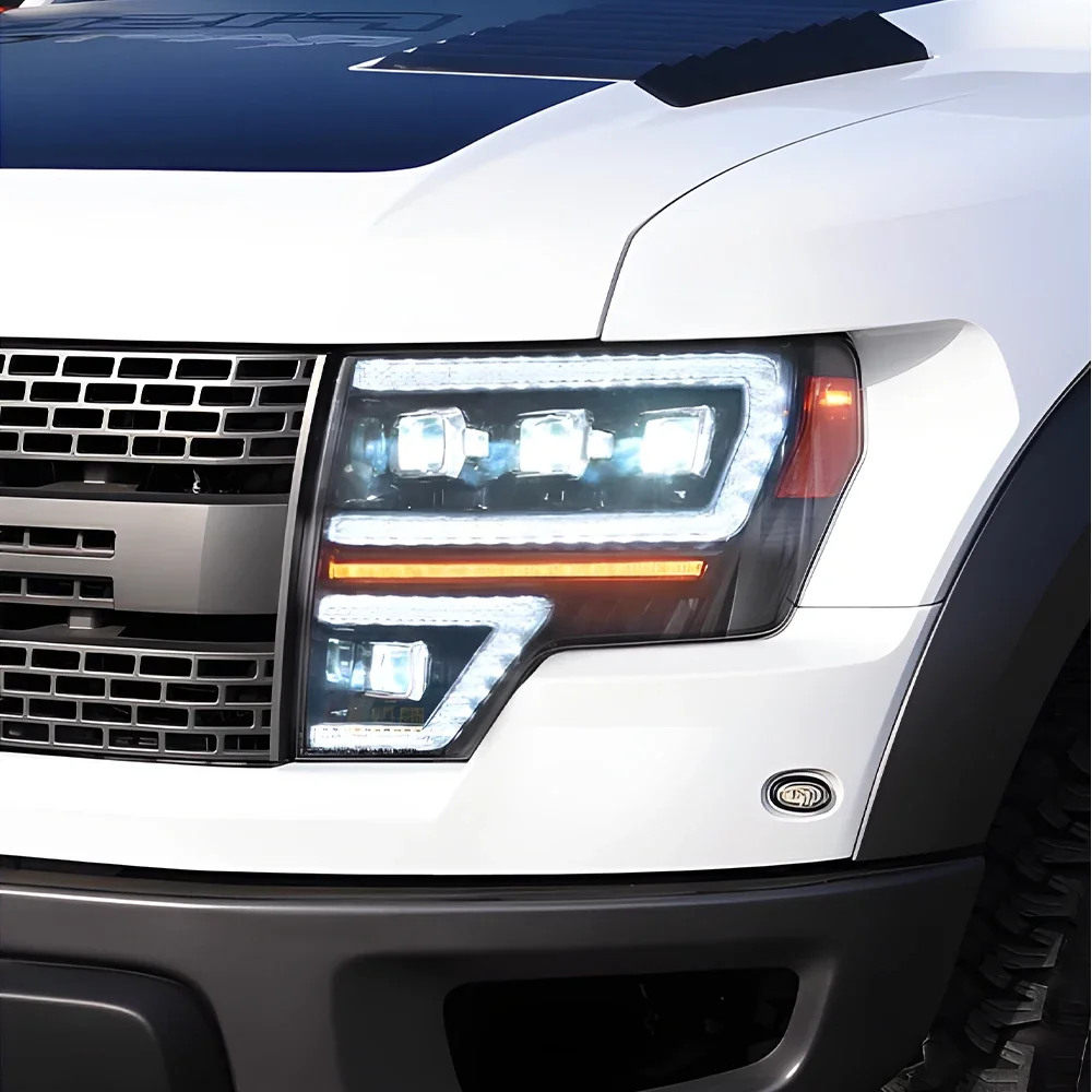 For Ford Raptor F150 2009-2014 LED Auto Headlights Assembly Upgrade Dynamic Four Projector Lens Car Front Lamps Accessories